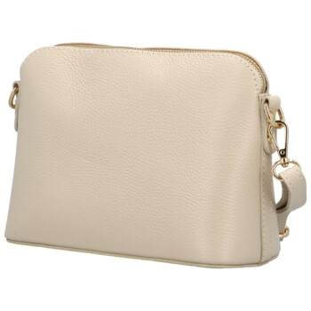 Dámská kožená crossbody kabelka béžová - Delami Jeffrey
