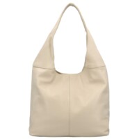 Dámská kožená kabelka na rameno krémová - Delami Zisis