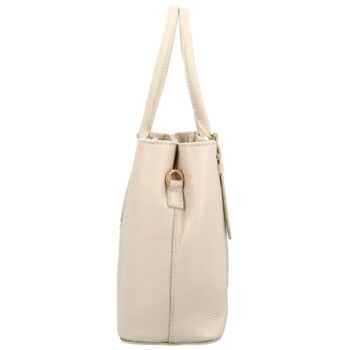 Dámská kožená kabelka do ruky béžová - Delami Solida