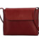 Dámská kožená crossbody kabelka tmavě červená - Delami Walli