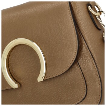 Dámská kožená crossbody kabelka khaki - Delami Pretty