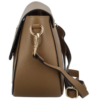 Dámská kožená crossbody kabelka khaki - Delami Pretty