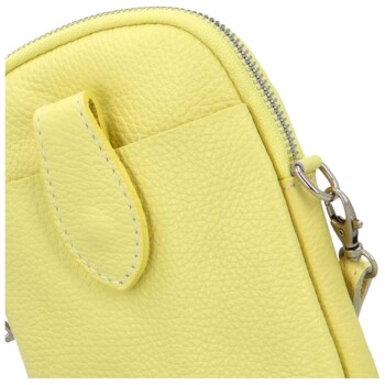 Dámská kožená crossbody kabelka žlutá - Delami Charissa