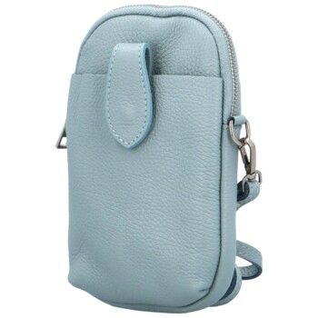 Dámská kožená crossbody kabelka džínově modrá - Delami Charissa