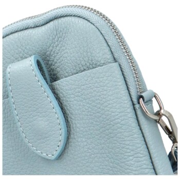 Dámská kožená crossbody kabelka džínově modrá - Delami Charissa