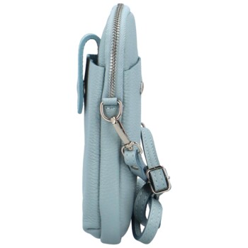 Dámská kožená crossbody kabelka džínově modrá - Delami Charissa