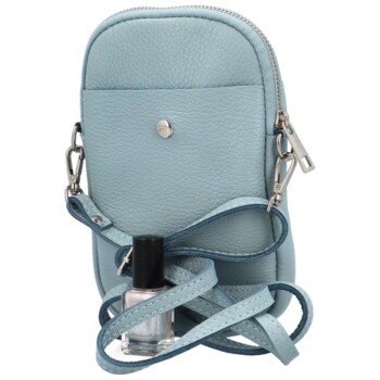 Dámská kožená crossbody kabelka džínově modrá - Delami Charissa
