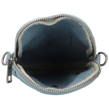 Dámská kožená crossbody kabelka džínově modrá - Delami Charissa