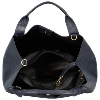 Dámská kožená kabelka tmavě modrá - Delami Keriss