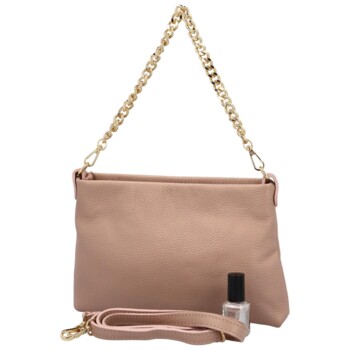 Dámská kožená crossbody kabelka béžová - Delami Madison
