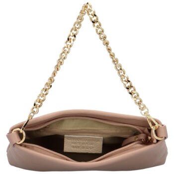 Dámská kožená crossbody kabelka béžová - Delami Madison