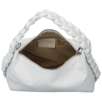 Dámská kožená kabelka do ruky bílá - Delami Selmega