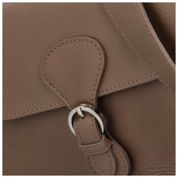 Dámská kožená crossbody kabelka taupe - Delami Wextra