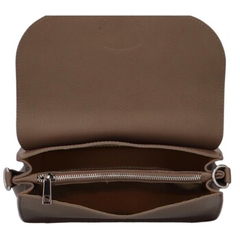 Dámská kožená crossbody kabelka taupe - Delami Wextra