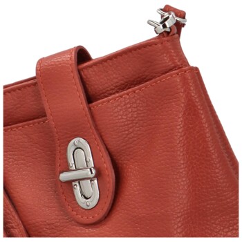 Dámská kožená crossbody kabelka cihlově červená - Delami Vera Pelle Laira