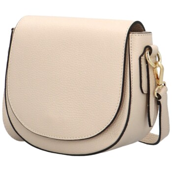 Dámská kožená crossbody kabelka béžová - Delami Oberisa
