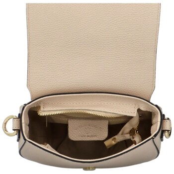 Dámská kožená crossbody kabelka béžová - Delami Oberisa