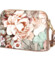 Dámská kožená crossbody kabelka béžová/květy - Delami Jedida