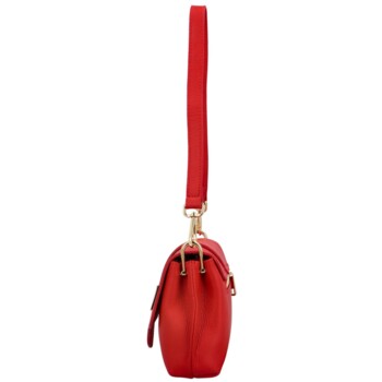 Dámská kožená crossbody kabelka červená - Delami Trauda