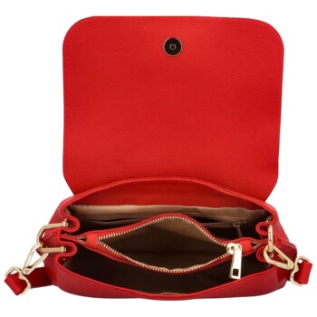 Dámská kožená crossbody kabelka červená - Delami Trauda