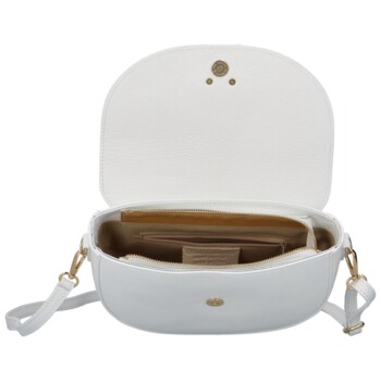 Dámská kožená crossbody kabelka bílá - Delami Putax