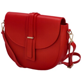 Dámská kožená crossbody kabelka červená - Delami Putax
