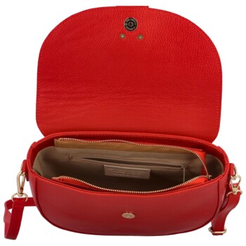 Dámská kožená crossbody kabelka červená - Delami Putax