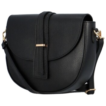 Dámská kožená crossbody kabelka černá - Delami Putax