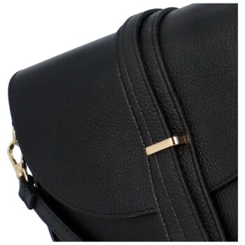 Dámská kožená crossbody kabelka černá - Delami Putax