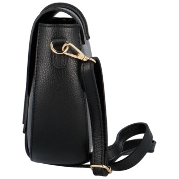 Dámská kožená crossbody kabelka černá - Delami Putax
