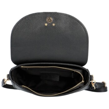 Dámská kožená crossbody kabelka černá - Delami Putax