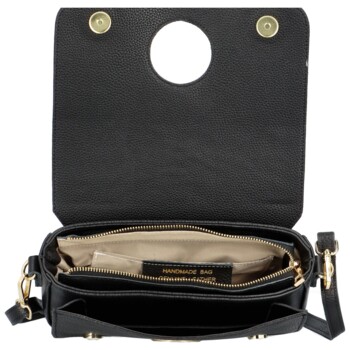 Dámská kožená crossbody kabelka černá - Badia Marit