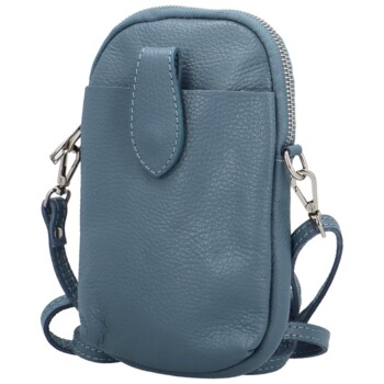 Dámská kožená crossbody kabelka džínově modrá - Delami Vannessa