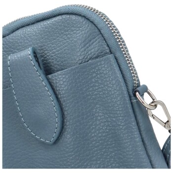 Dámská kožená crossbody kabelka džínově modrá - Delami Vannessa