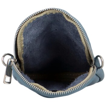 Dámská kožená crossbody kabelka džínově modrá - Delami Vannessa