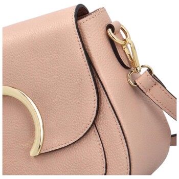 Dámská kožená crossbody kabelka starorůžová - Delami Pretty
