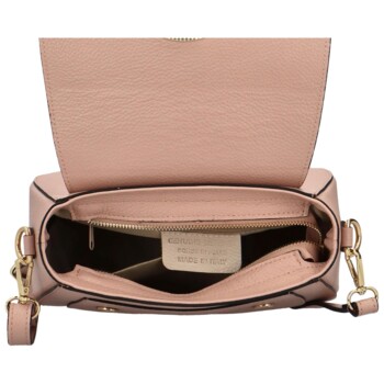 Dámská kožená crossbody kabelka starorůžová - Delami Pretty