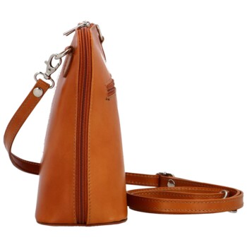 Dámská kožená crossbody koňaková - Delami Jaime