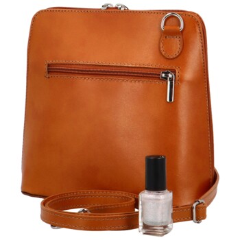 Dámská kožená crossbody koňaková - Delami Jaime