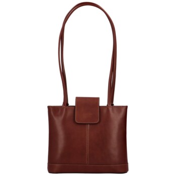 Dámská kožená kabelka batůžek hnědá - Delami Vera Pelle Larry