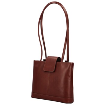 Dámská kožená kabelka batůžek hnědá - Delami Vera Pelle Larry