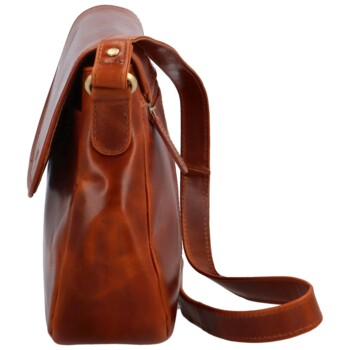 Dámská kožená crossbody kabelka koňaková - Bellugio Zolyx