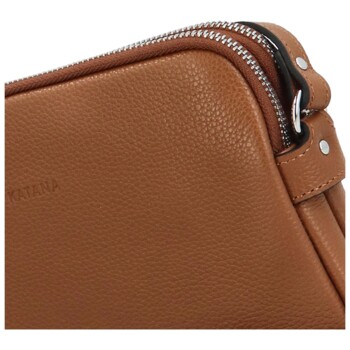 Dámská kožená crossbody kabelka koňaková - Katana Prina