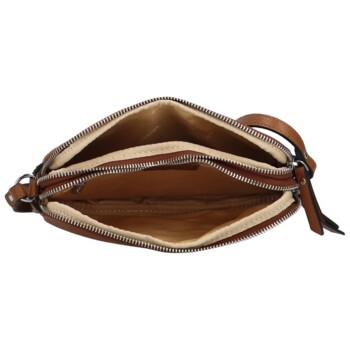 Dámská kožená crossbody kabelka koňaková - Katana Prina