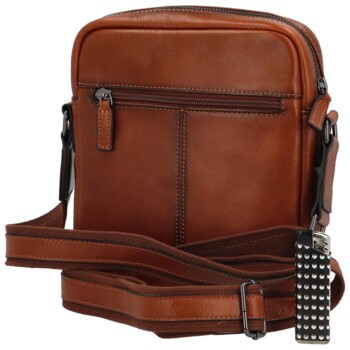 Pánská kožená crossbody taška hnědá - Katana Jarrax