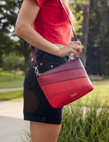 Dámská crossbody kabelka červená - Vuch Coalie Striped Red