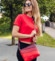 Dámská crossbody kabelka červená - Vuch Coalie Striped Red