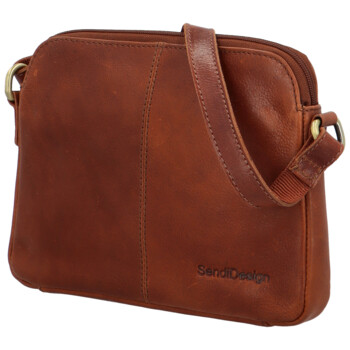 Kožená crossbody taška světle hnědá - SendiDesign Vereno