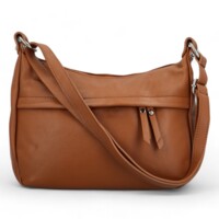 Dámská kožená crossbody kabelka koňaková - Delami Meyrra