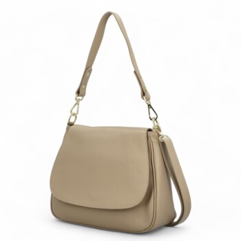 Dámská kožená crossbody taupe - Delami Yvette